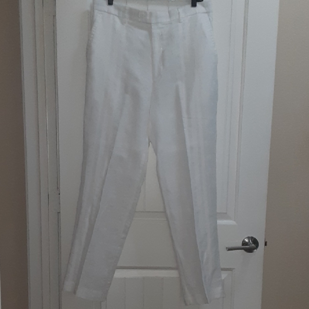 Stacy Adams Men's 100% Linen White Dress Pants - Size 36W x 32L - Like New